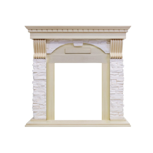 Royal Flame Dublin - Слоновая кость с патиной / Сланец крем с очагом Fobos FX M Black