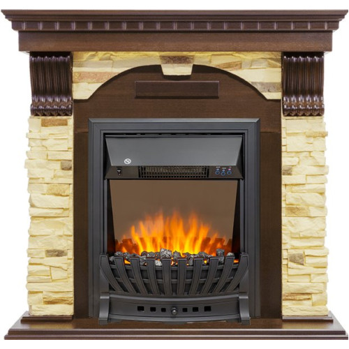 Royal Flame Dublin - Темный дуб / Сланец с очагом Aspen Black