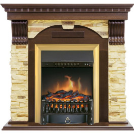 Royal Flame Dublin - Темный дуб / Сланец с очагом Fobos FX Brass
