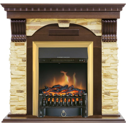 Royal Flame Dublin - Темный дуб / Сланец с очагом Fobos FX Brass