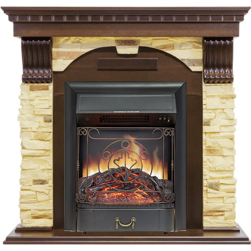 Royal Flame Dublin - Темный дуб / Сланец с очагом Majestic FX Black