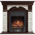 Royal Flame Dublin угловой - Темный дуб / Сланец белый с очагом Fobos FX Black
