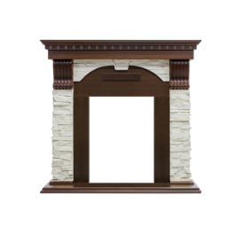 Royal Flame Dublin угловой - Темный дуб / Сланец белый с очагом Fobos FX Black