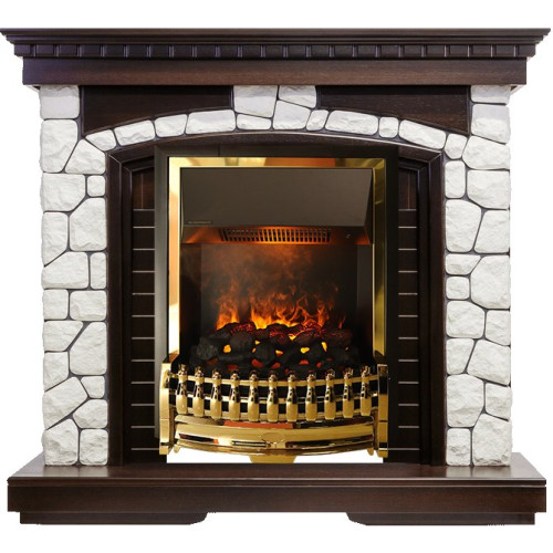 Dimplex Glasgow - Темный дуб / Белый с очагом Atherton