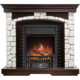 Royal Flame Glasgow - Темный дуб / Белый с очагом Fobos FX Black