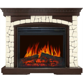 Royal Flame Glasgow - Темный дуб / Белый (Высота 1100мм) с очагом Jupiter FX New