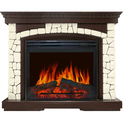 Royal Flame Glasgow - Темный дуб / Белый (Высота 1100мм) с очагом Jupiter FX New