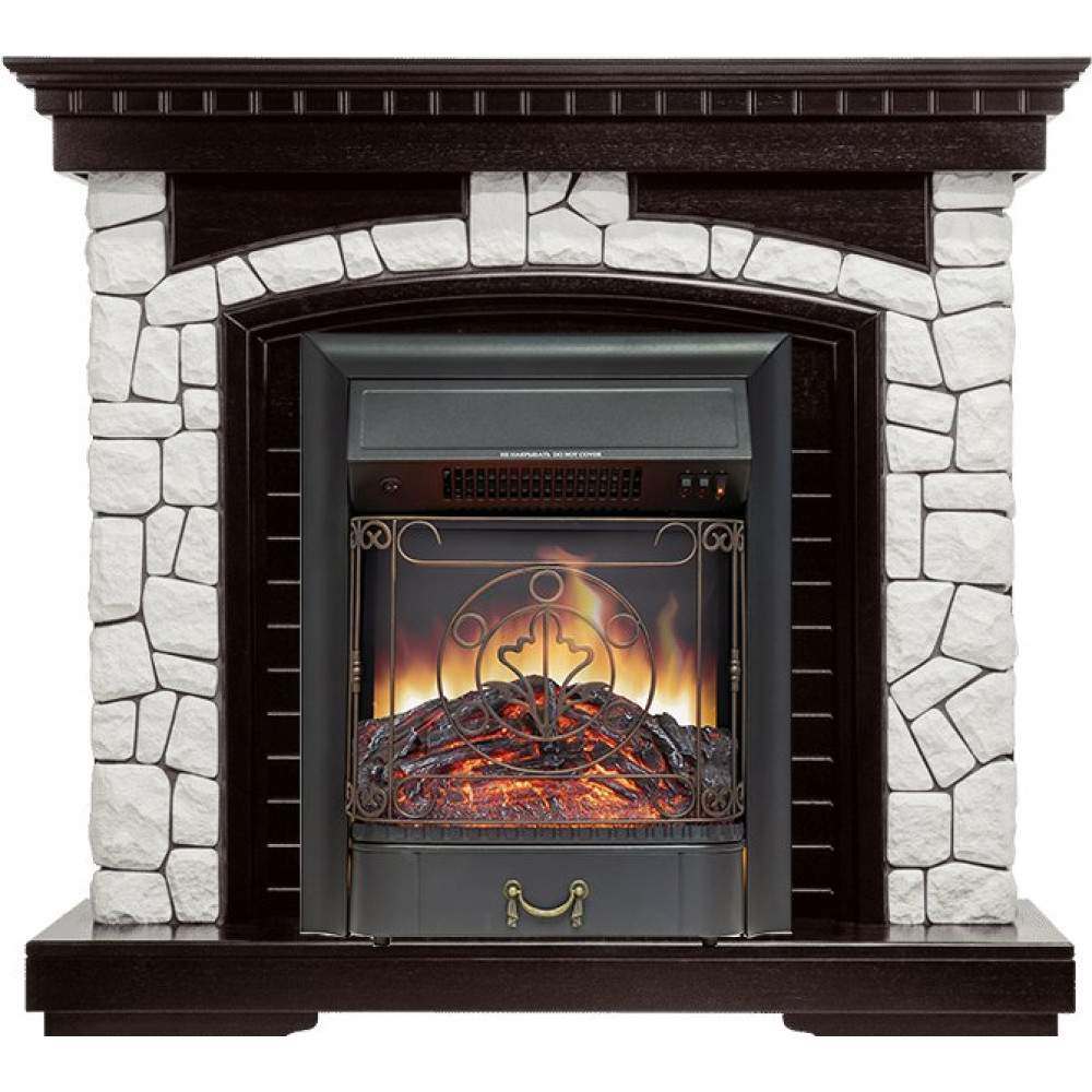 Royal Flame Glasgow - Венге / Белый с очагом Majestic FX Black