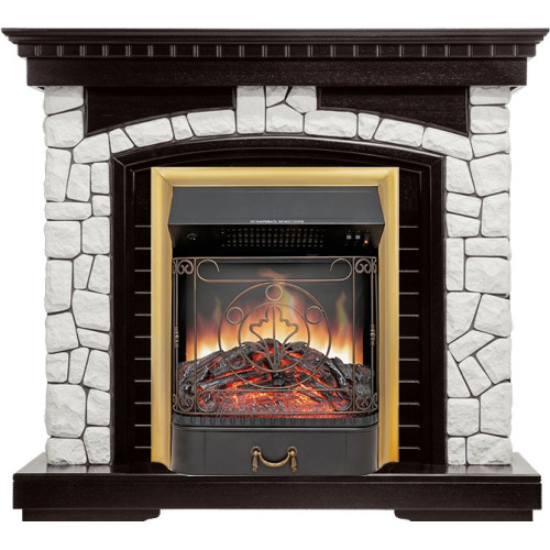 Royal Flame Glasgow - Венге / Белый с очагом Majestic FX Brass