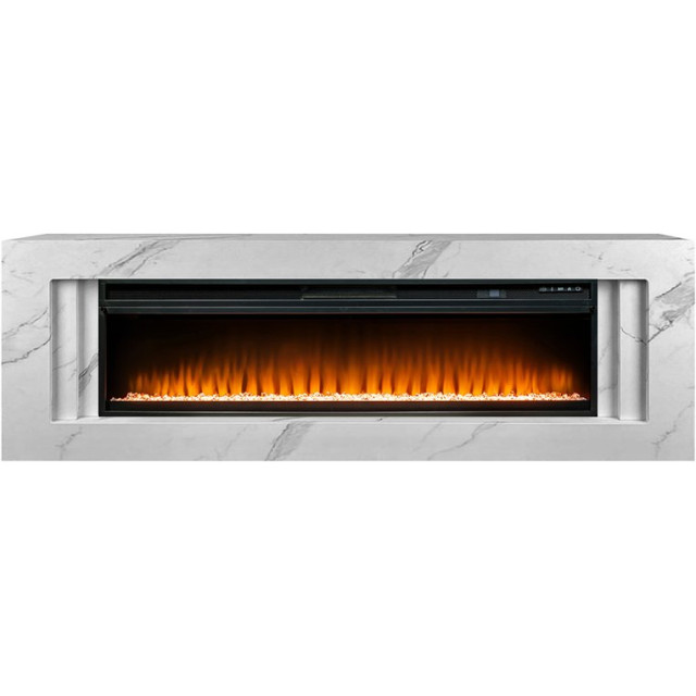 Royal Flame Line 60 SFT White Marble (Разборный) - Белый мрамор с очагом Vision 60 LED