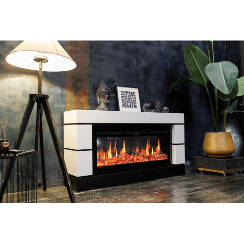 Royal Flame Modern - Белый с черным с очагом Vision 60 LED