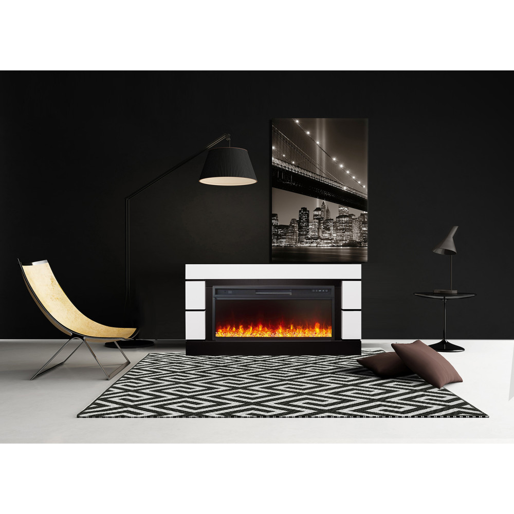 Royal Flame Modern 42 - Белый с черным (Глубина 300 мм) с очагом Vision 42 LED
