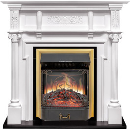 Royal Flame Oxford - Белый с очагом Majestic FX Brass