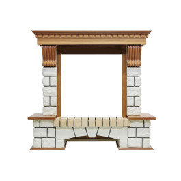 Dimplex Pierre Luxe - Дуб / Белый (Высота 1020мм) с очагом Atherton