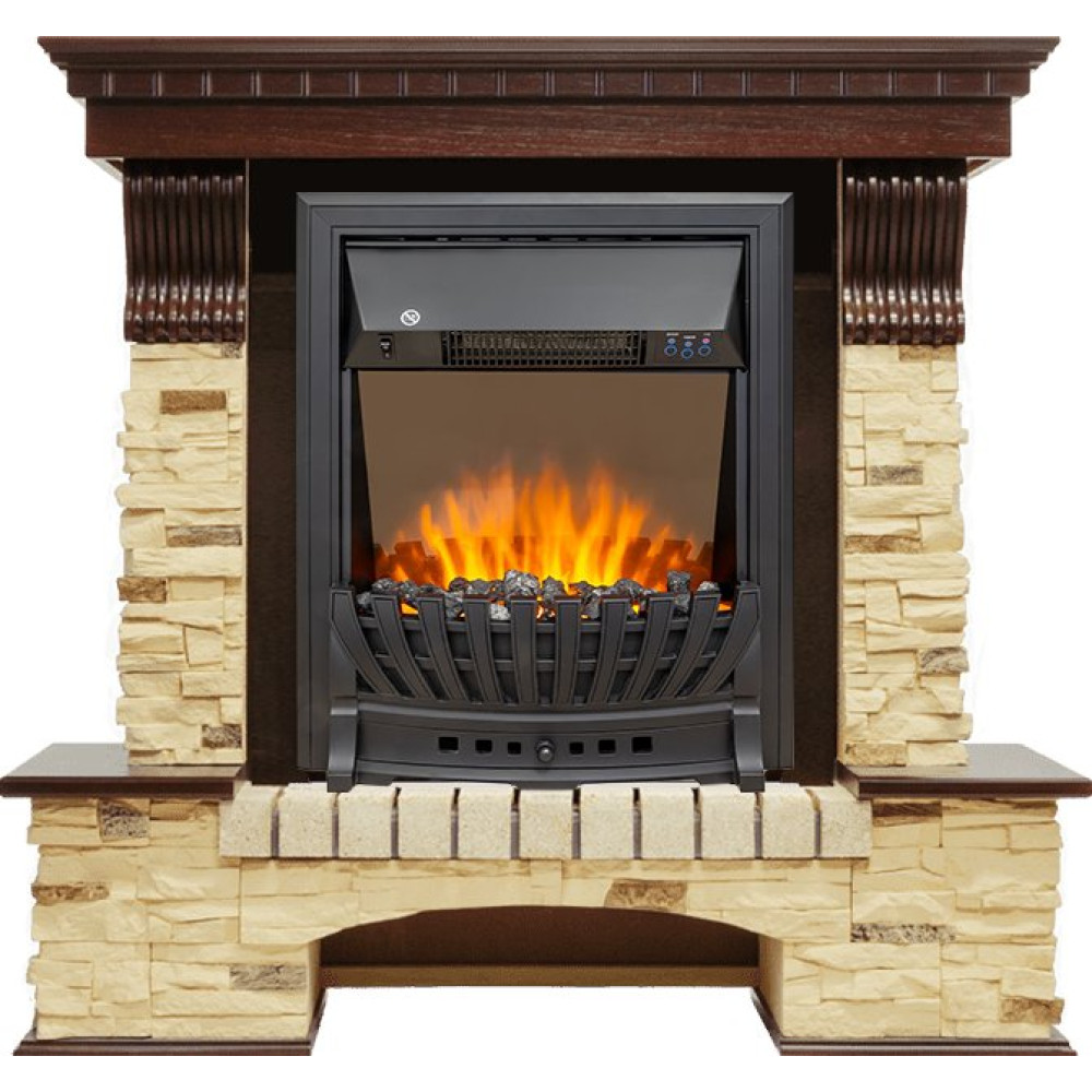 Royal Flame Pierre Luxe - Темный дуб / Сланец с очагом Aspen Black
