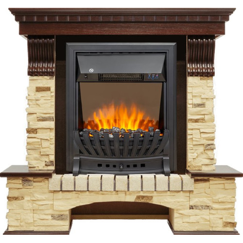 Royal Flame Pierre Luxe - Темный дуб / Сланец с очагом Aspen Black