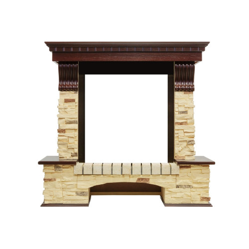 Royal Flame Pierre Luxe - Темный дуб / Сланец с очагом Aspen Black