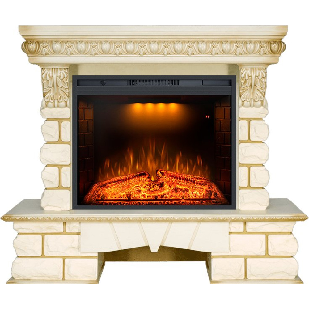 Royal Flame Pierre Luxe LORD - Слоновая кость / Белый с очагом Emerald 28