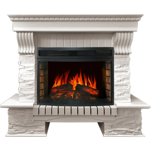 Royal Flame Pierre Luxe Белый / Сланец белый с очагом Dioramic 25 LED FX