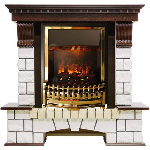 Dimplex Pierre Luxe угловой - Темный дуб / Белый (Высота 1020мм) с очагом Atherton