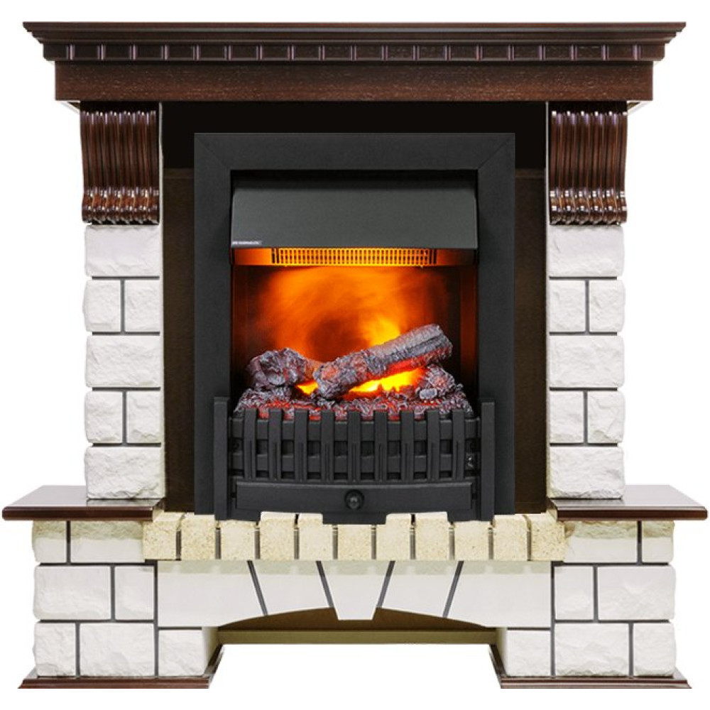 Dimplex Pierre Luxe угловой - Темный дуб / Белый (Высота 1020мм) с очагом Danville Black FB2