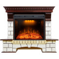 Royal Flame Pierre Luxe угловой - Темный дуб / Белый (Высота 1045мм) с очагом Emerald 28