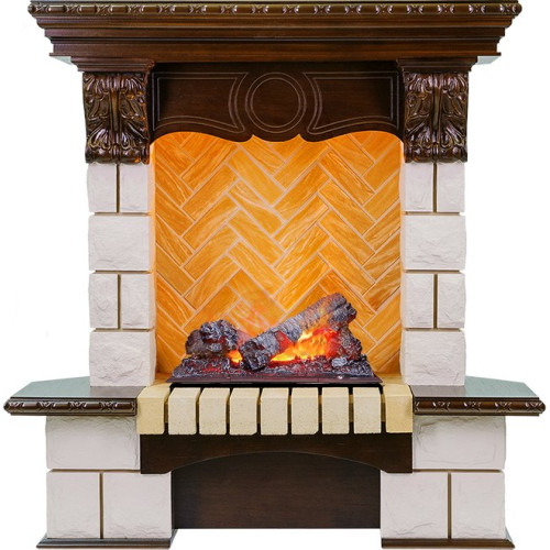 Dimplex Pierre Luxe угловой - Темный дуб / Шампань (Высота 975мм) с очагом Cassette 400 NH