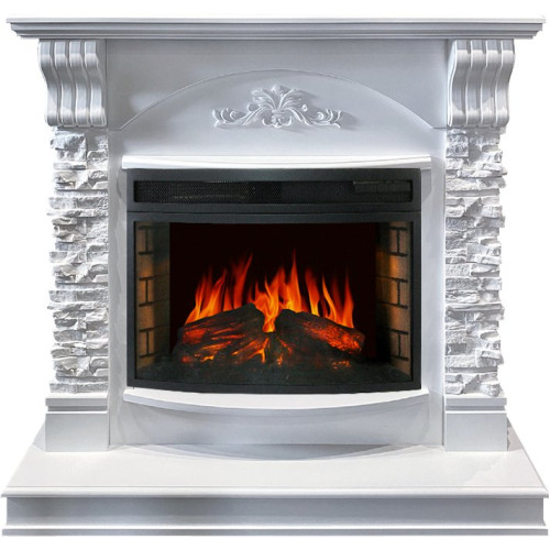 Royal Flame Prague - Белый /Сланец белый с очагом Dioramic 25 LED FX