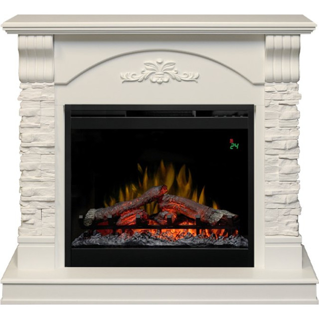 Dimplex Prague - Белый /Сланец белый с очагом Symphony 26 DF2624L-INT
