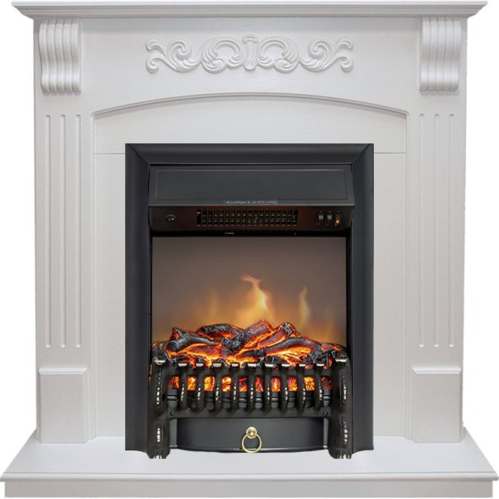 Royal Flame Sorrento - Белый дуб с очагом Fobos FX M Black