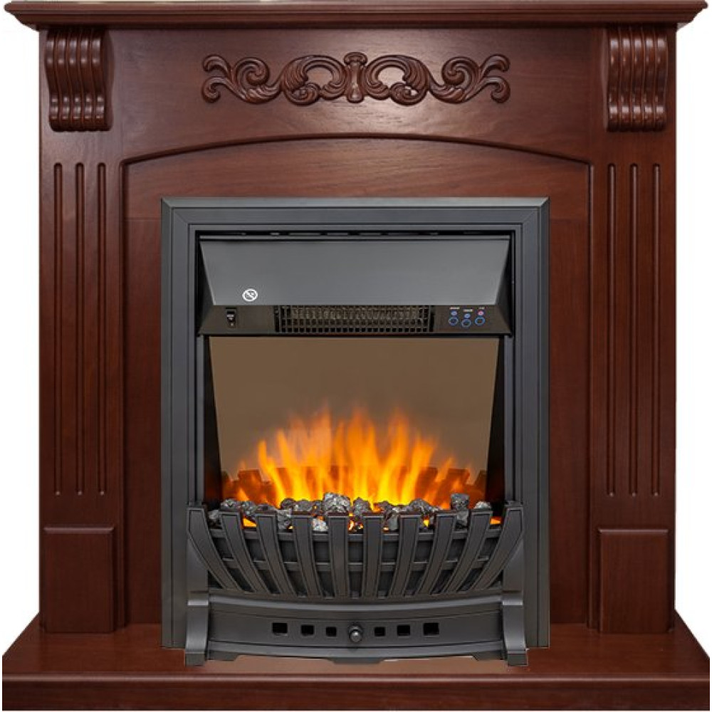 Royal Flame Sorrento угловой - Орех с очагом Aspen Black