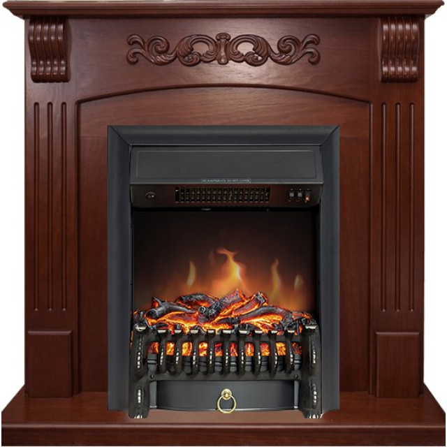 Royal Flame Sorrento угловой - Орех с очагом Fobos FX Black