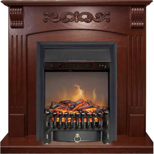 Royal Flame Sorrento угловой - Орех с очагом Fobos FX M Black