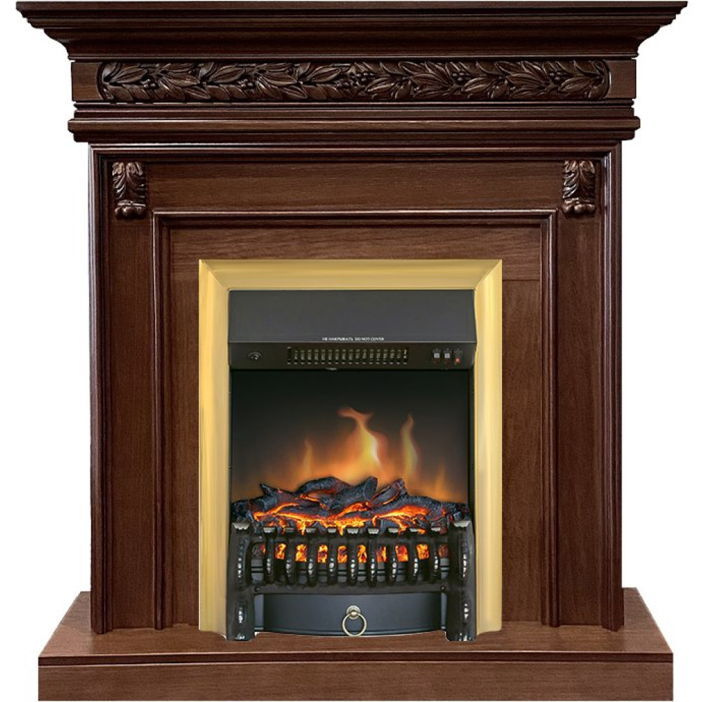 Royal Flame Valletta - Темный дуб с очагом Fobos FX Brass