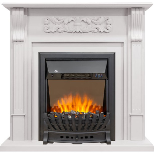 Royal Flame Venice - Фактурный белый с очагом Aspen Black