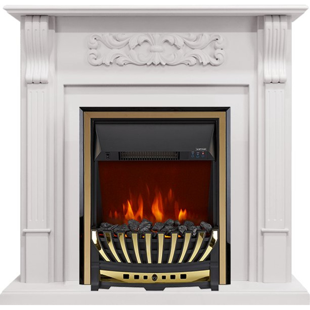 Royal Flame Venice - Фактурный белый с очагом Aspen Gold