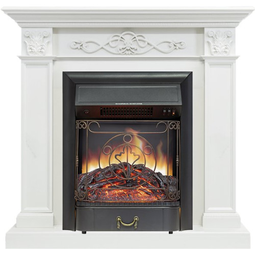 Royal Flame Verona - Белый дуб с очагом Majestic FX Black