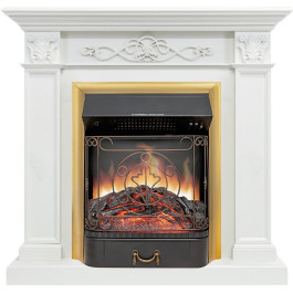 Royal Flame Verona - Белый дуб с очагом Majestic FX Brass