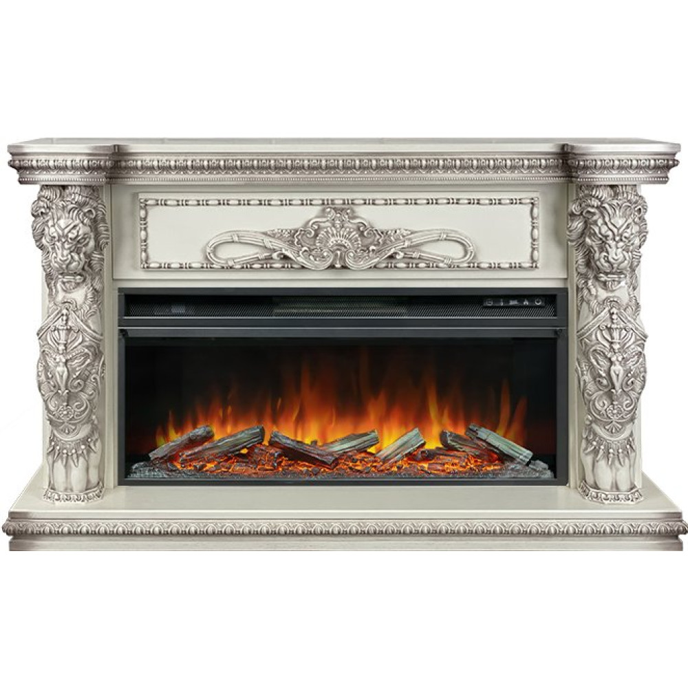 Royal Flame Windsor 42 - Слоновая кость с темной патиной с очагом Vision 42 LOG LED