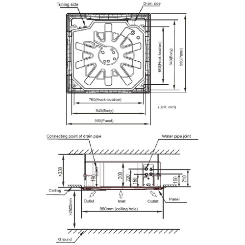 General Climate GCKA-950Fi кассетный фанкойл General Climate GCKA-950Fi кассетный фанкойл