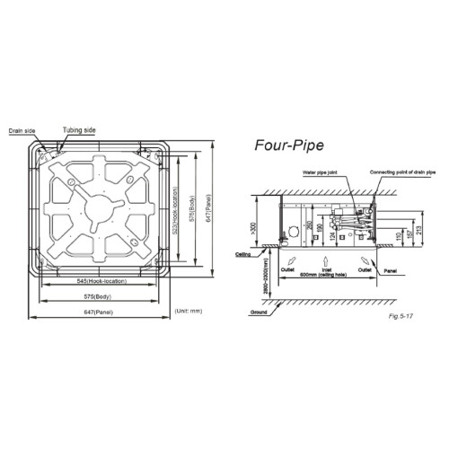 General Climate GCKD-500Si кассетный фанкойл General Climate GCKD-500Si кассетный фанкойл