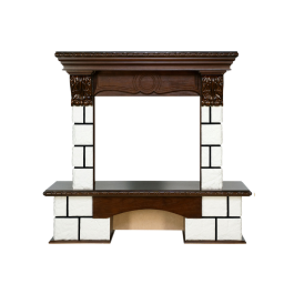 Royal Flame Pierre Luxe угловой - Темный дуб / Белый (Высота 1045мм)