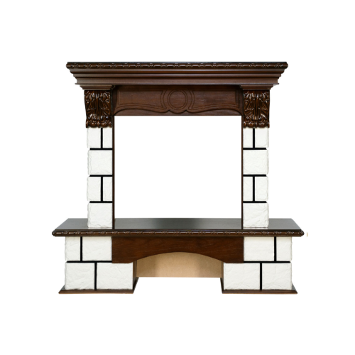 Royal Flame Pierre Luxe угловой - Темный дуб / Белый (Ширина 1280мм)