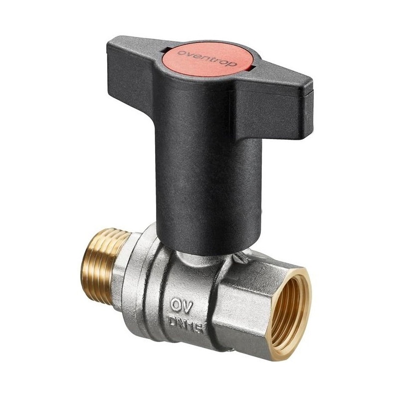 Кран шаровый Oventrop Optibal 1"1/4 НР/BР c высокой Т-ручкой (арт.1077310)