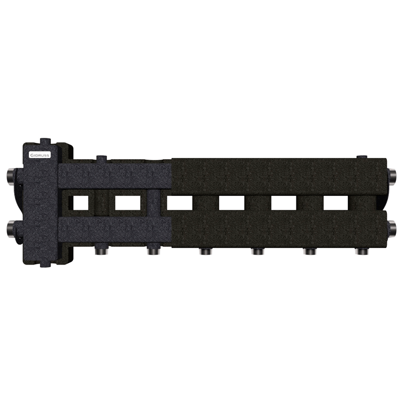 Коллектор Gidruss BM-80-4D EPP до 80 кВт 1 1/4"-1" 4 контура EPP термоизоляция