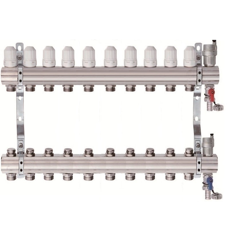 Коллектор для отопления Tim на 10 выходов (арт.KB010)