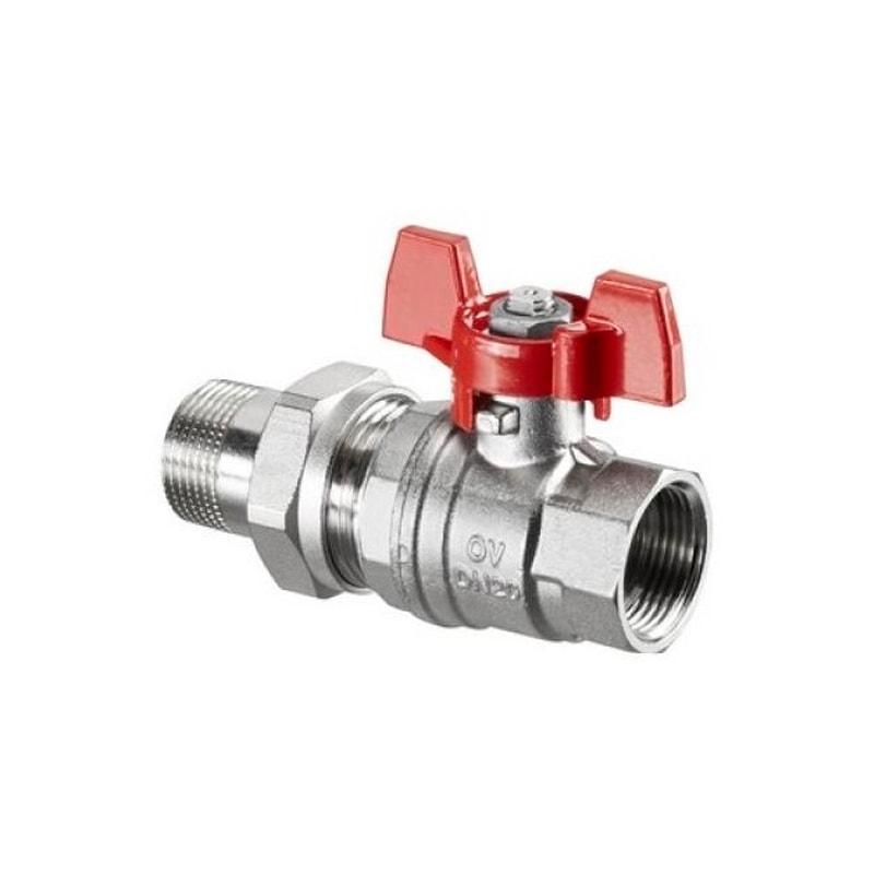 Кран шаровый с американкой Oventrop Optibal 1" ручка-бабочка (арт.1075808)