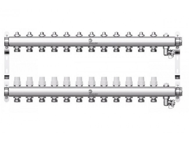 Коллектор с регулирующими вентилями Wester W903 1"x3/4" 12 контуров