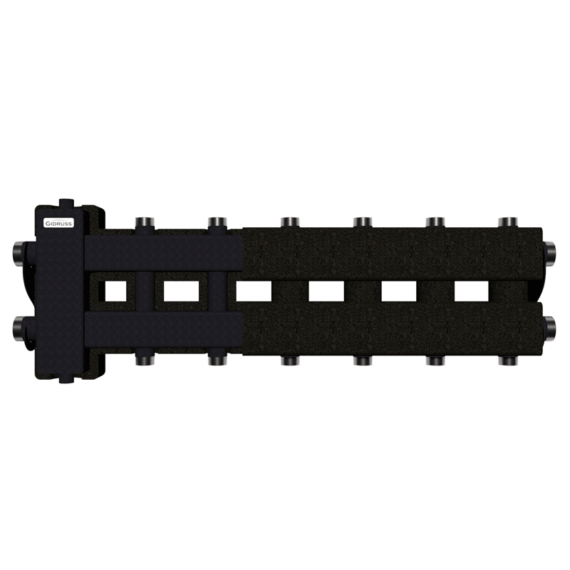 Коллектор Gidruss BM-80-7DU EPP до 80 кВт 1 1/4"-1" 6 контуров EPP термоизоляция