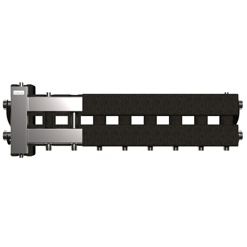 Коллектор нержавеющий Gidruss BMSS-80-5D EPP до 80 кВт 1 1/4"-1" 5 контуров EPP термоизоляция